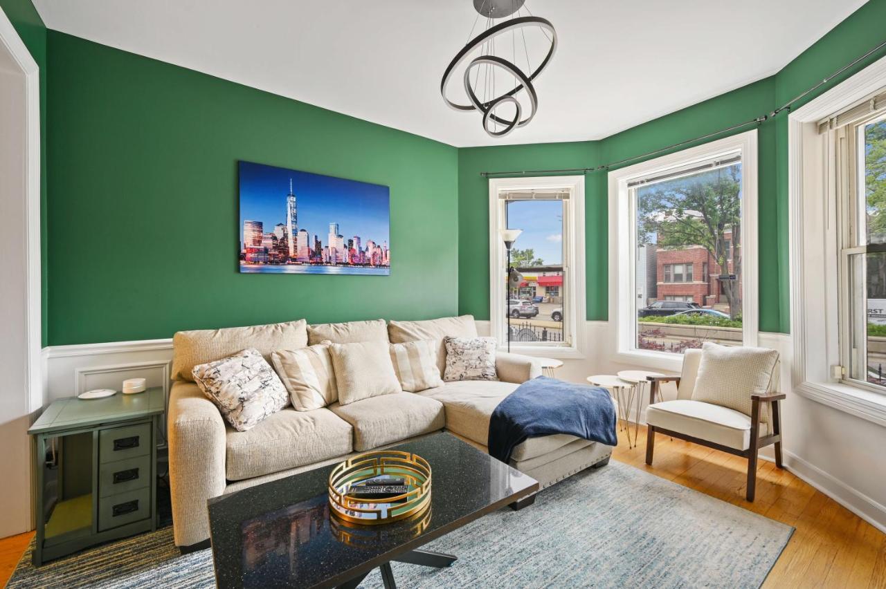 2 Bed Apt W/ Office, Free Parking, Near Wrigley Chicago Exterior foto