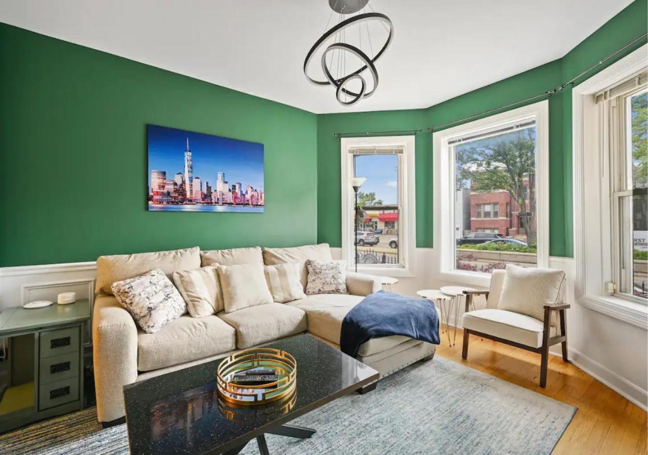 2 Bed Apt W/ Office, Free Parking, Near Wrigley Chicago Exterior foto